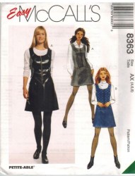 8363 MCCALLS EASY FRONT ZIP SHORTER PRINCESS JUMPER PATTERN 14-18 UNCUT